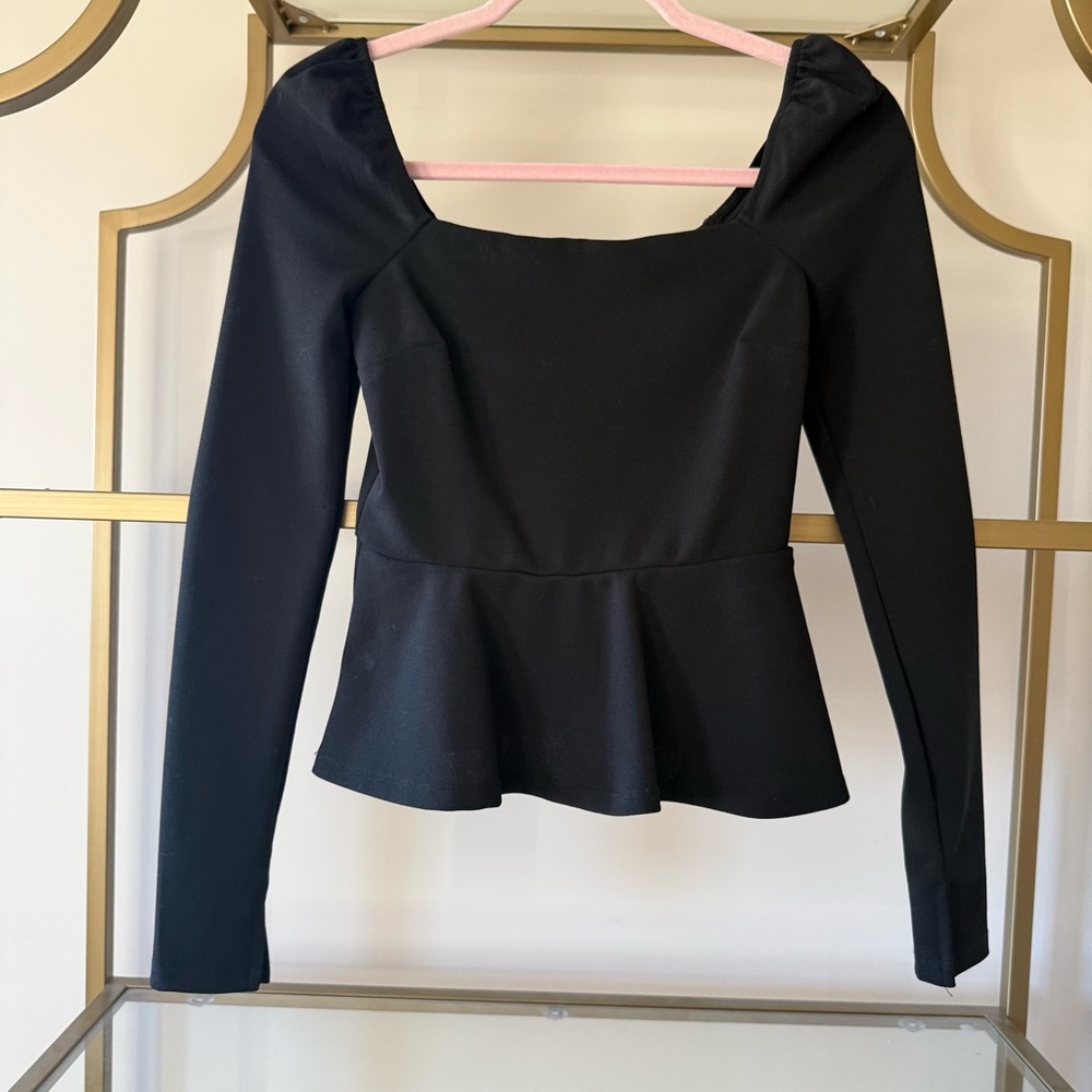 Black Long Sleeve Top Size XS